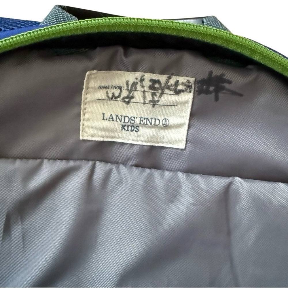 Lands’ End Boys Blue and Green Backpack - Picture 4 of 7